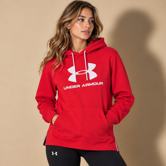 Under Armour Women's Hoodie SM Red Graphic Logo – Sweater & Hoodie product photo 1 | RewearableUK