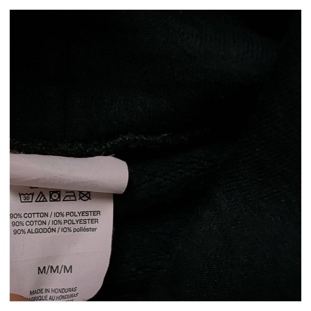 Unisex Hoodie M Dark Green Plain Cotton Blend Drawstring Hooded Sweatshirt – product photo 6 | RewearableUK
