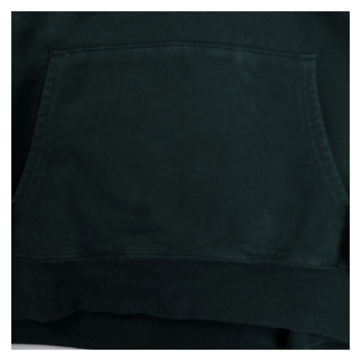 Unisex Hoodie M Dark Green Plain Cotton Blend Drawstring Hooded Sweatshirt – product photo 2 | RewearableUK