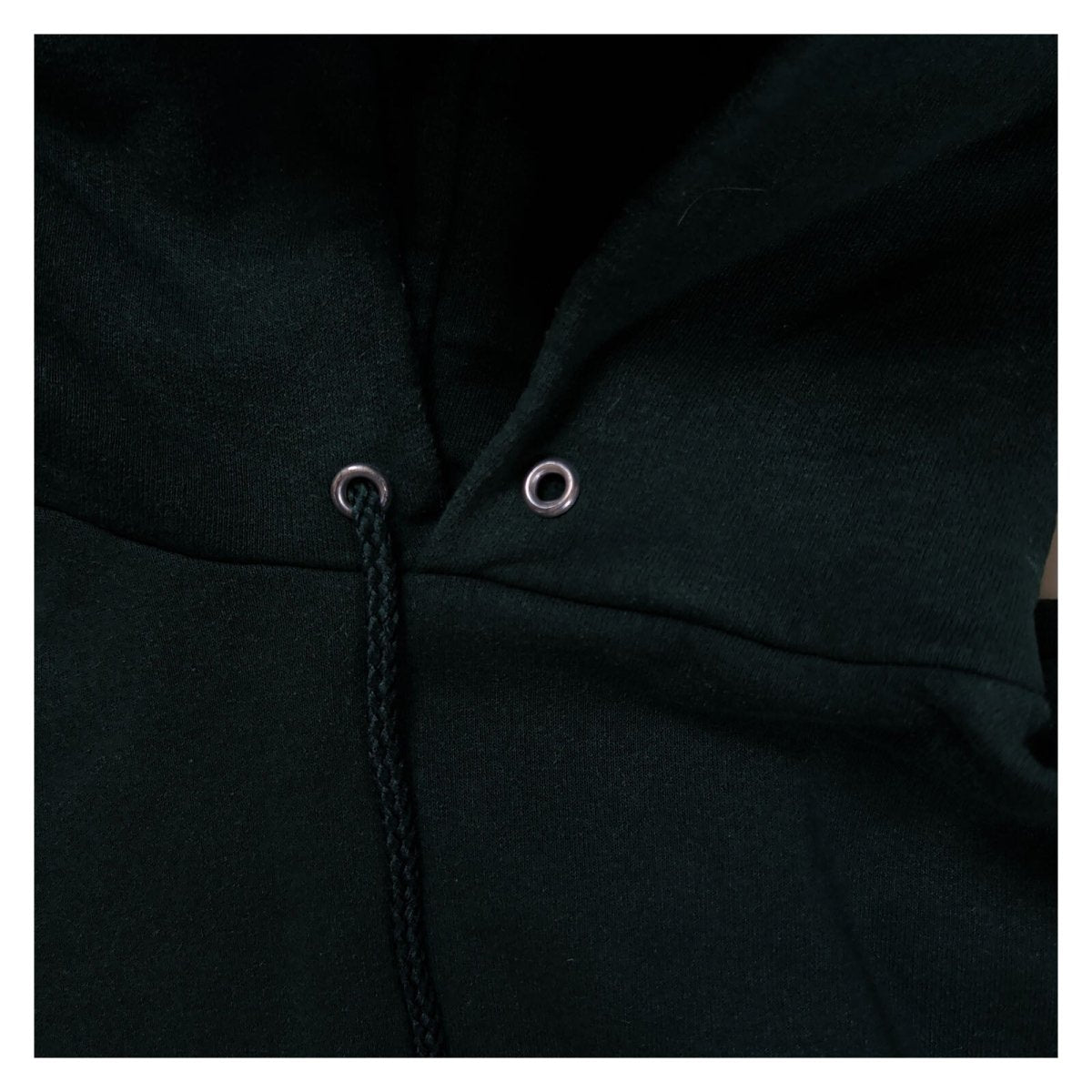 Unisex Hoodie M Dark Green Plain Cotton Blend Drawstring Hooded Sweatshirt – product photo 5 | RewearableUK