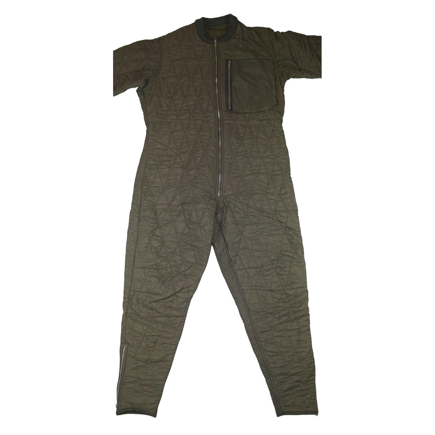 Vintage 80s German Army Flight Suit Liner Quilted Coverall Olive Men's M/L by RewearableUK – | RewearableUK