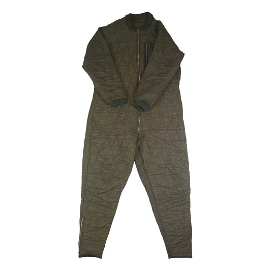 Vintage 80s German Army Flight Suit Liner Quilted Coverall Olive Men's M/L by RewearableUK – | RewearableUK