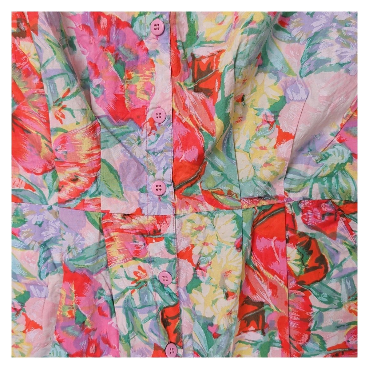 Vintage Fashion Circle Floral Jumpsuit M/L 100% Cotton New Old Stock – product photo 2 | RewearableUK