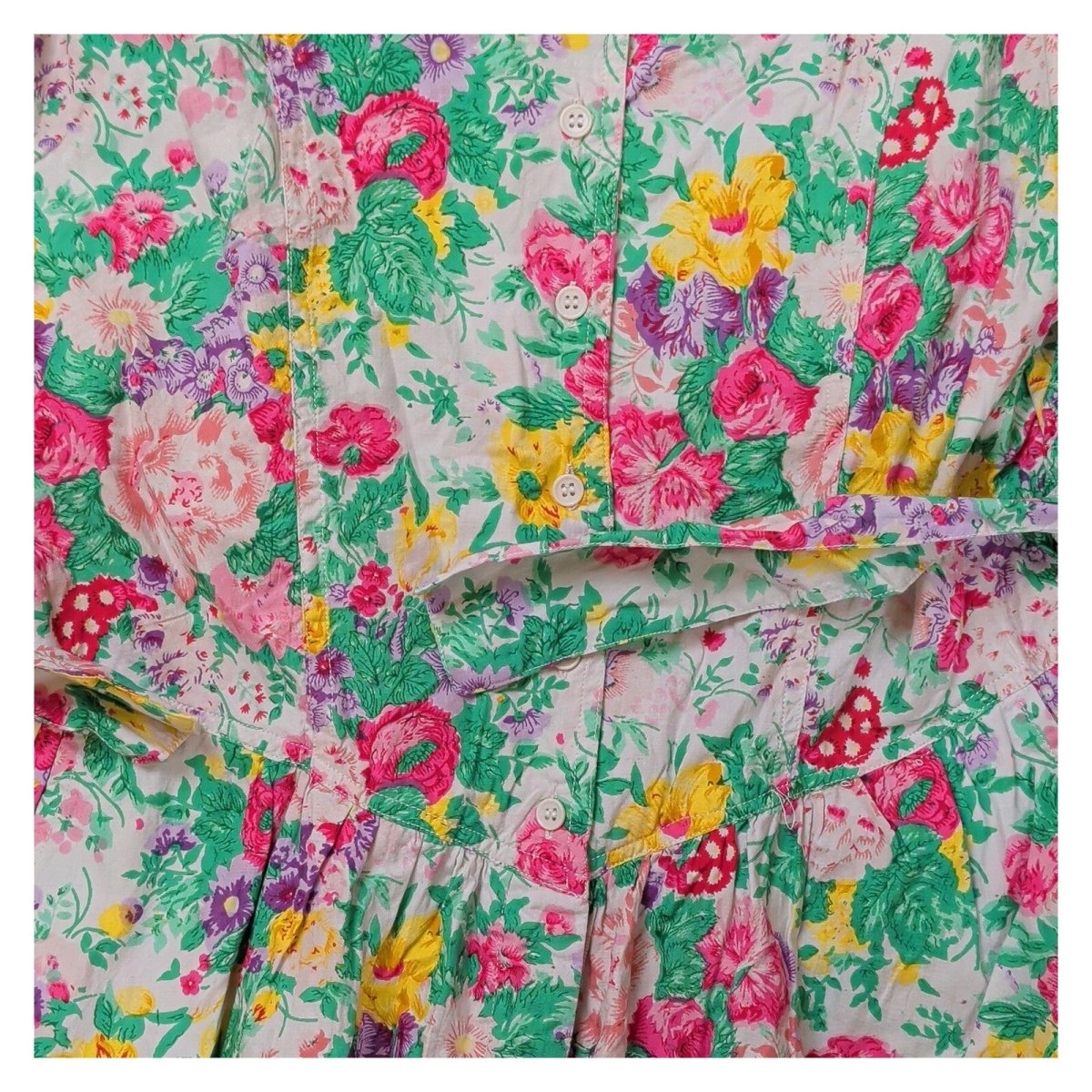Vintage Fashion Circle Floral Jumpsuit M/L Belted Viscose Cotton NWOT – product photo 3 | RewearableUK