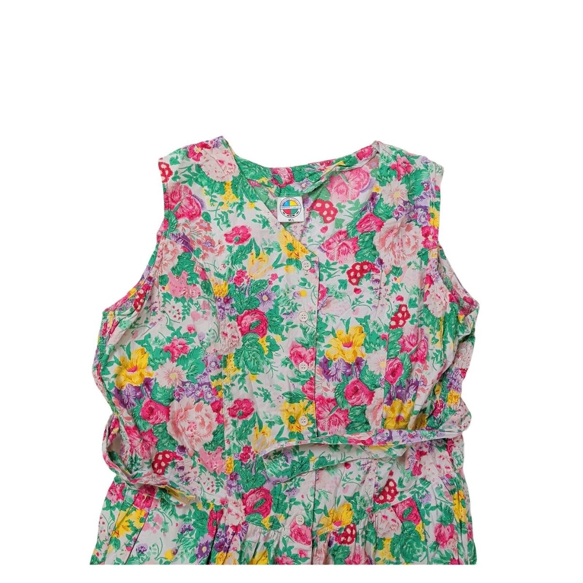 Vintage Fashion Circle Floral Jumpsuit M/L Belted Viscose Cotton NWOT – product photo 2 | RewearableUK