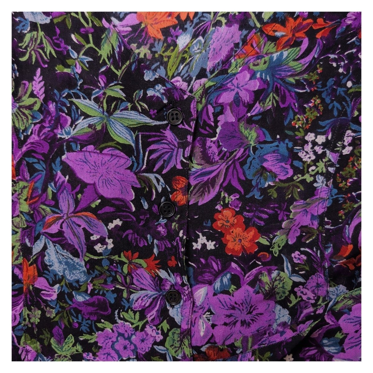 Vintage Fashion Circle Floral Jumpsuit M/L Purple Belted New Old Stock – product photo 3 | RewearableUK