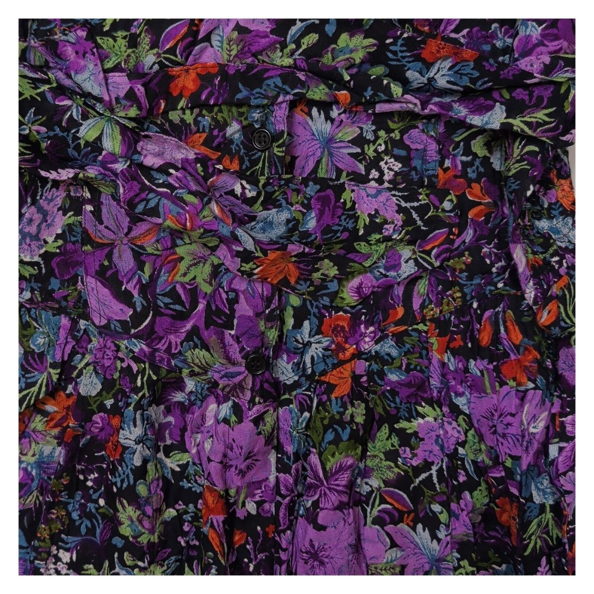Vintage Fashion Circle Floral Jumpsuit M/L Purple Belted Viscose Cotton NWT – product photo 4 | RewearableUK