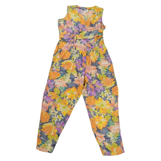 Vintage Fashion Circle Floral Jumpsuit S/M Belted Viscose Cotton New Old Stock – product photo 1 | RewearableUK