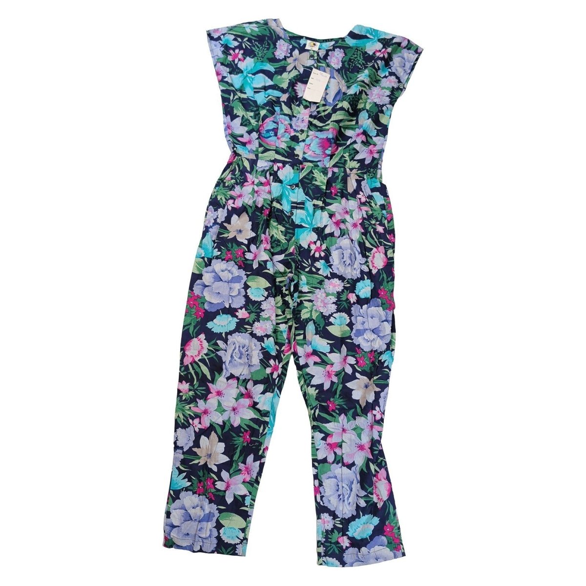 Vintage Fashion Circle Floral Jumpsuit S/M M/L 100% Cotton Belted NWT – product photo 2 | RewearableUK