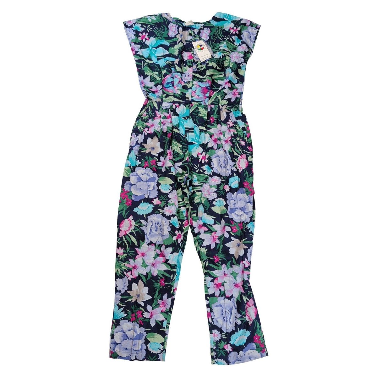 Vintage Fashion Circle Floral Jumpsuit S/M M/L 100% Cotton Belted NWT – product photo 1 | RewearableUK