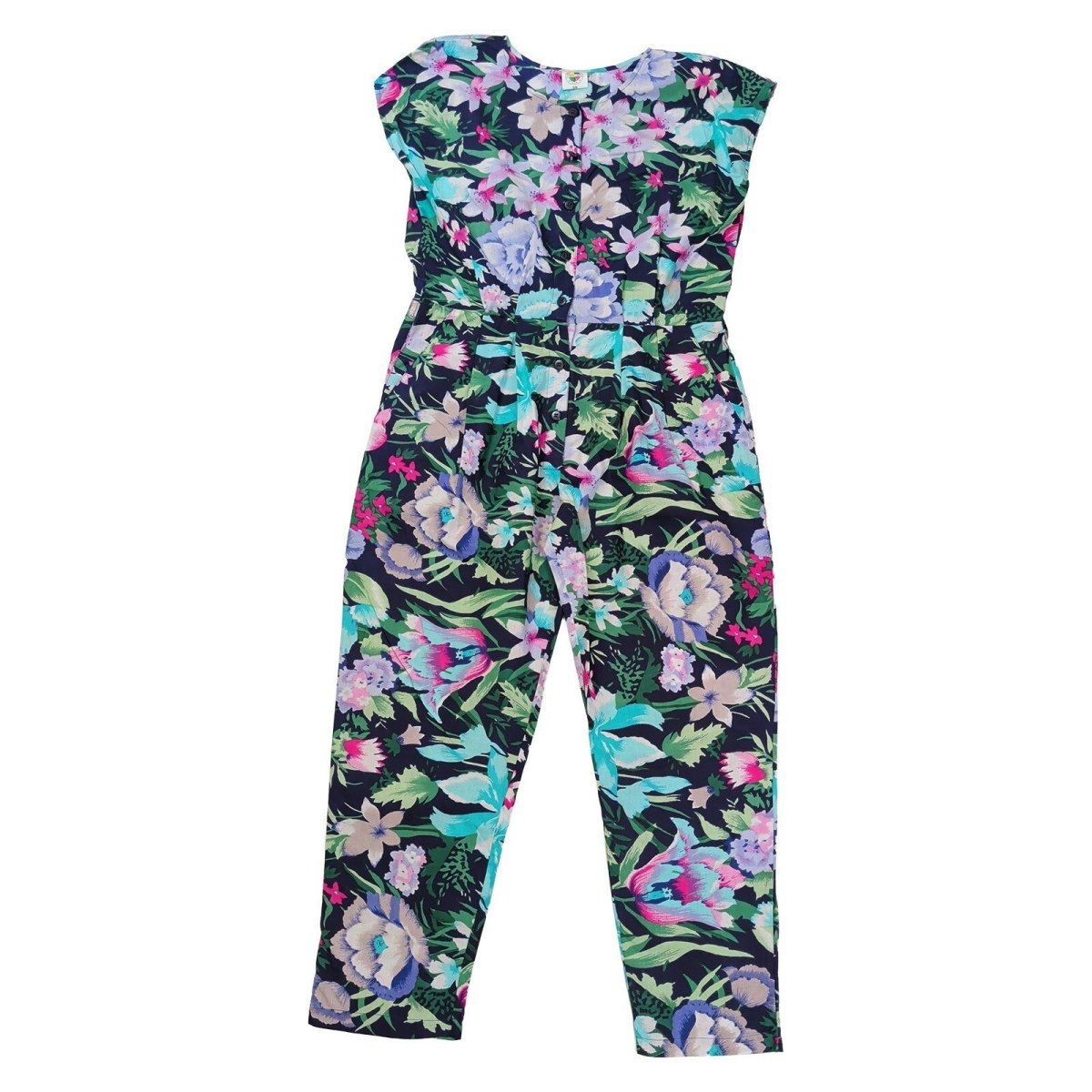 Vintage Fashion Circle Floral Jumpsuit S/M Navy 100% Cotton New Old Stock – product photo 1 | RewearableUK