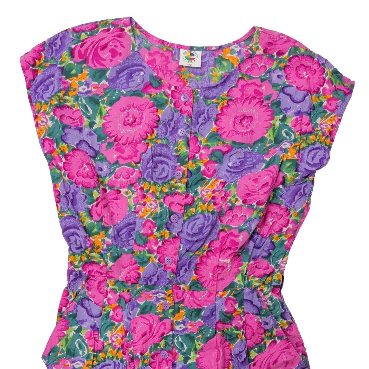 Vintage Fashion Circle Floral Jumpsuit S/M Pink 100% Cotton New Old Stock – product photo 2 | RewearableUK