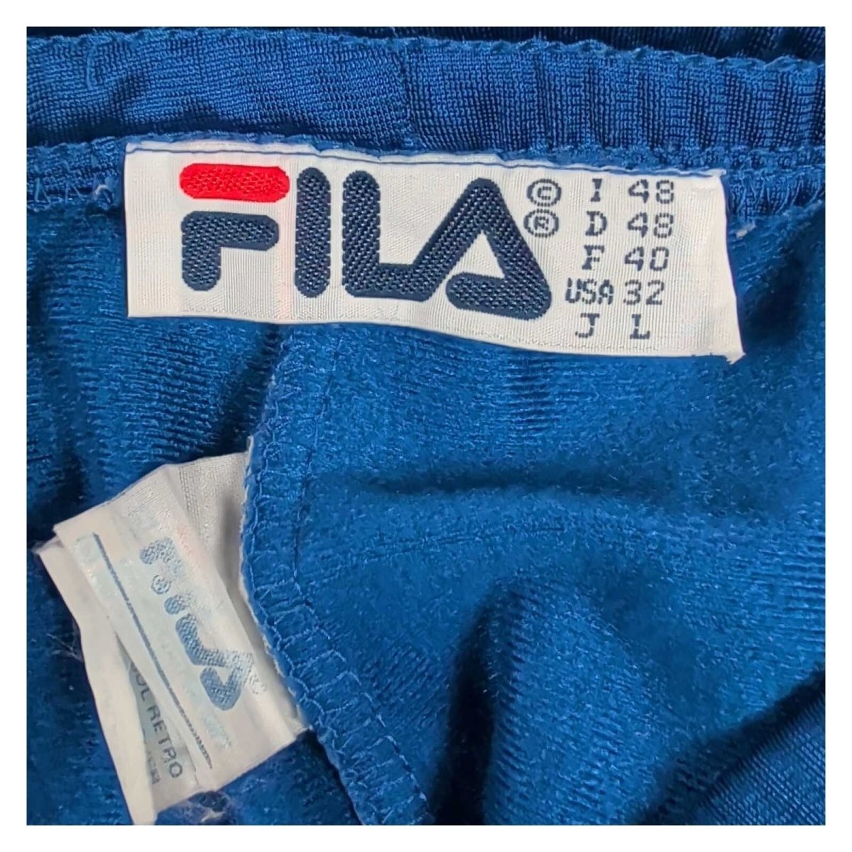 Vintage FILA Men's Track Pants W32 Bright Blue Logo Tape – Trousers product photo 5 | RewearableUK