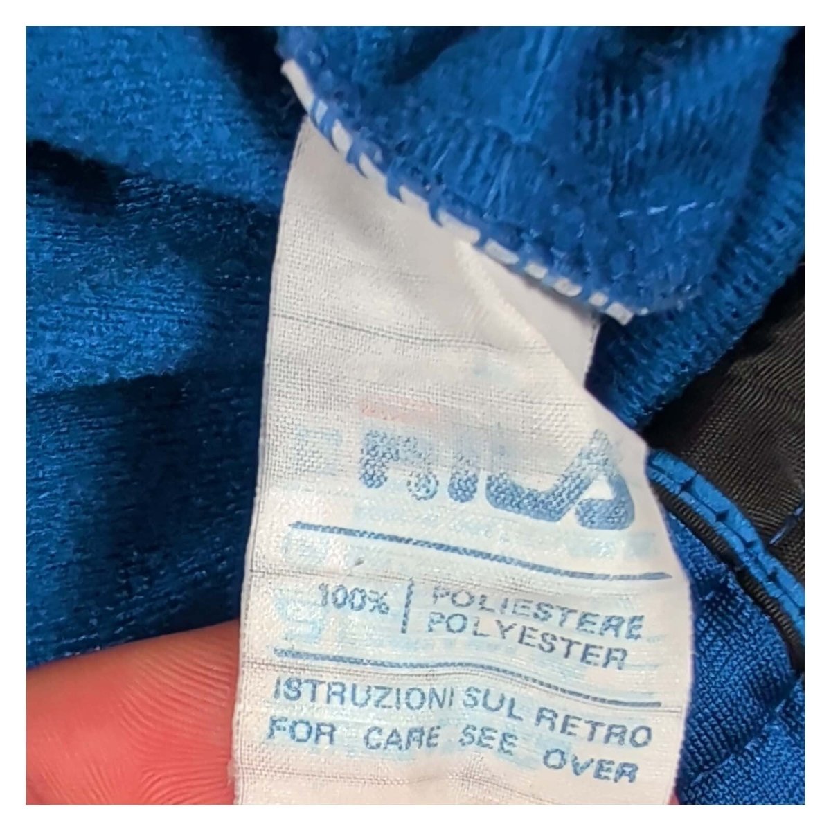Vintage FILA Men's Track Pants W32 Bright Blue Logo Tape – Trousers product photo 6 | RewearableUK