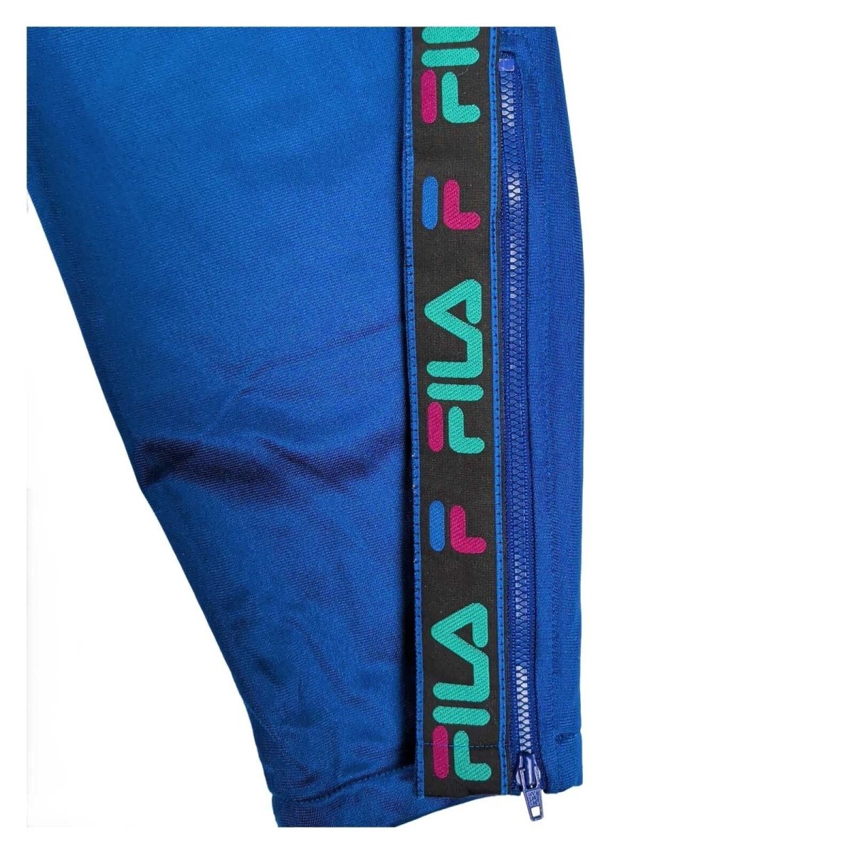 Vintage FILA Men's Track Pants W32 Bright Blue Logo Tape – Trousers product photo 4 | RewearableUK