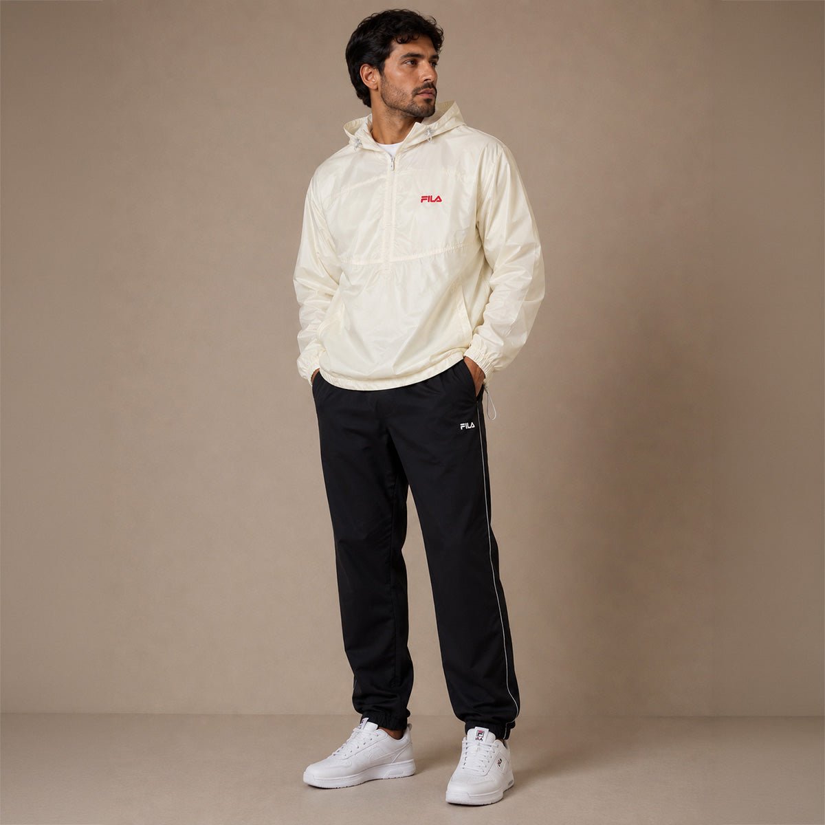Vintage FILA Race FISI White Hooded Windbreaker – M – Jacket product photo 1 | RewearableUK
