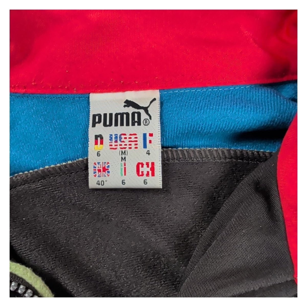 Vintage Puma Men's Track Jacket M Black Colourblock – Jacket product photo 5 | RewearableUK