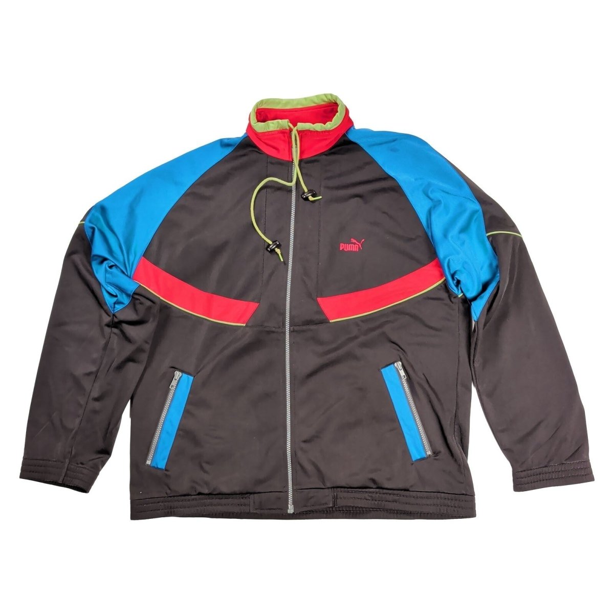 Vintage Puma Men's Track Jacket M Black Colourblock – Jacket product photo 1 | RewearableUK