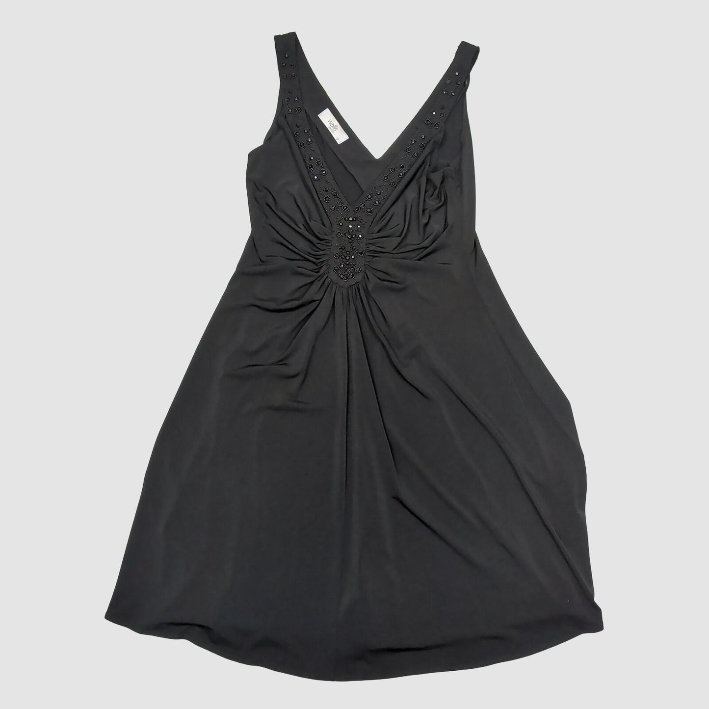 Wallis Petite Black Embellished V Neck Dress UK 12 EU 40 Sleeveless Party by wallis – blouse | RewearableUK