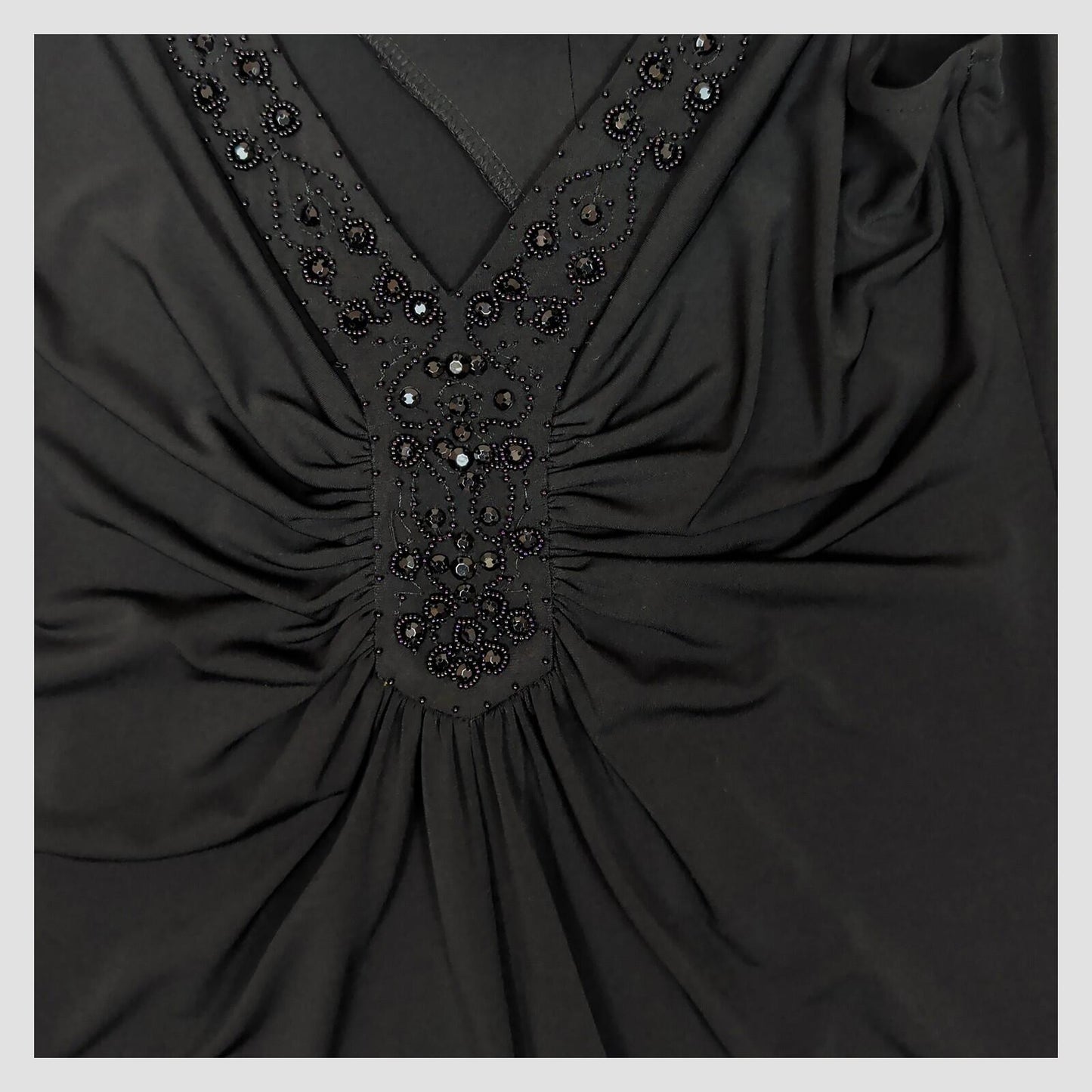 Wallis Petite Black Embellished V Neck Dress UK 12 EU 40 Sleeveless Party by wallis – blouse | RewearableUK