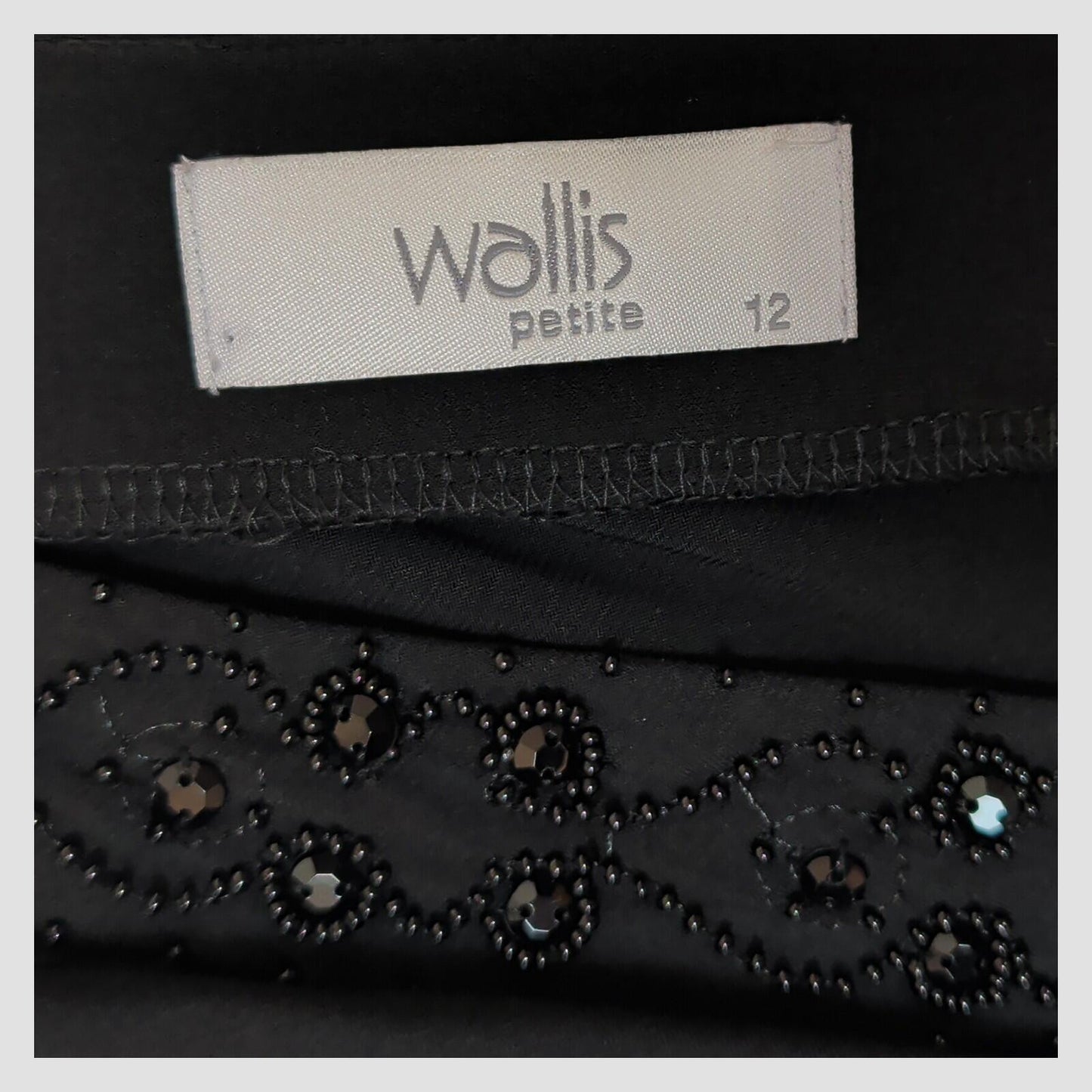Wallis Petite Black Embellished V Neck Dress UK 12 EU 40 Sleeveless Party by wallis – blouse | RewearableUK