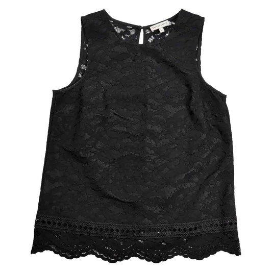 Warehouse Women's Lace Top UK 12 Black Sleeveless – Blouse product photo 1 | RewearableUK