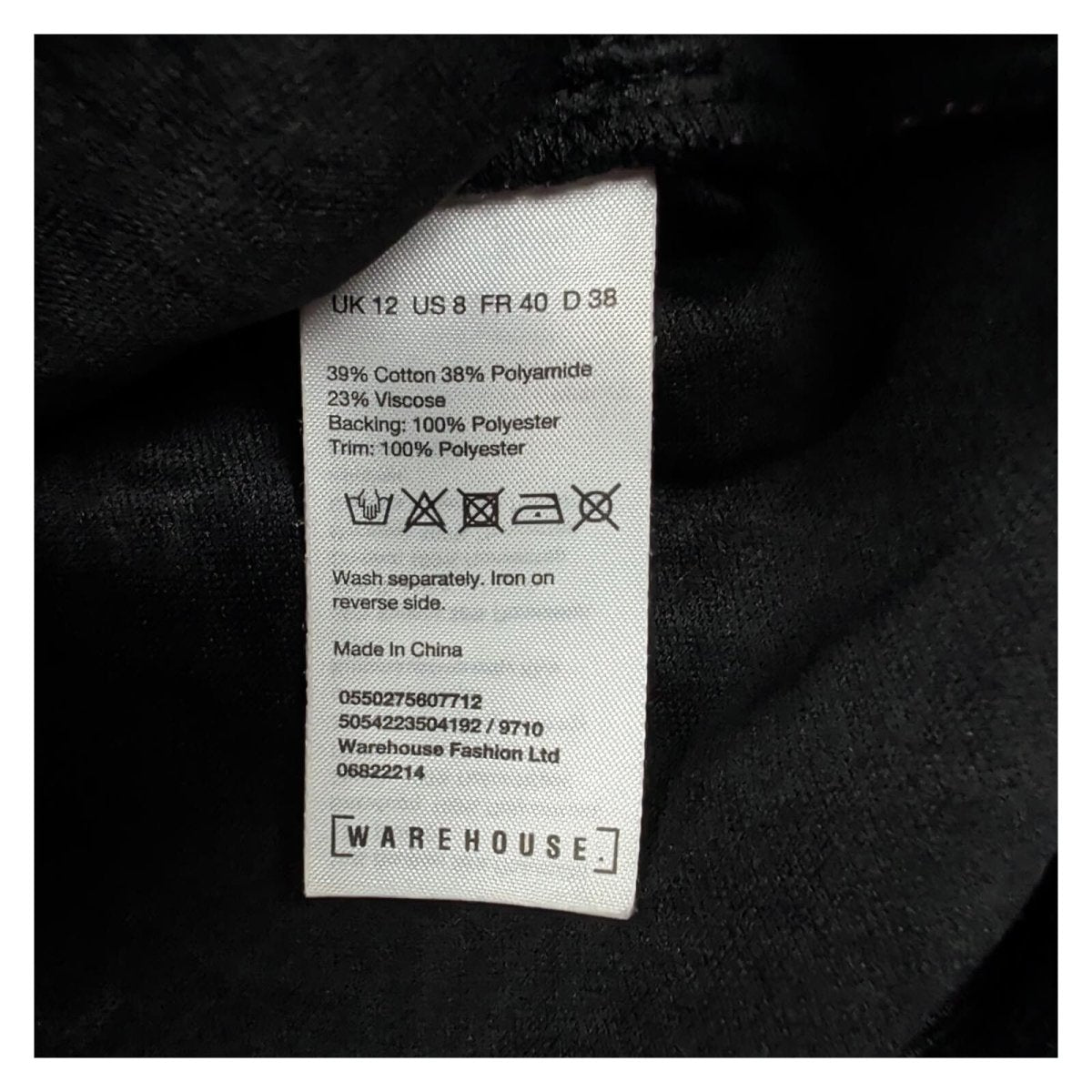 Warehouse Women's Lace Top UK 12 Black Sleeveless – Blouse product photo 3 | RewearableUK