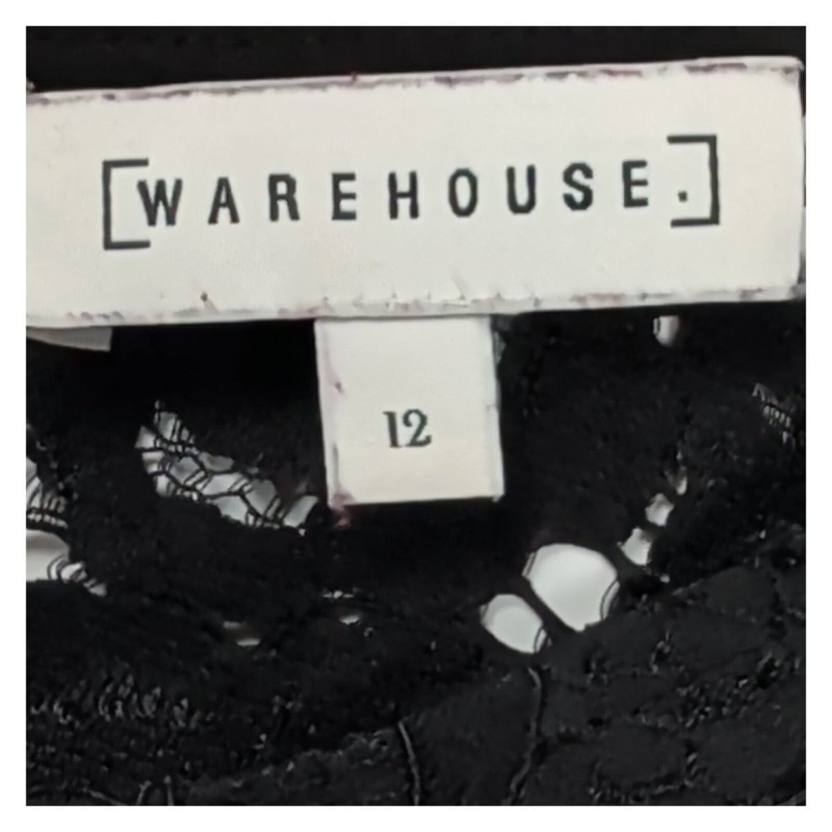 Warehouse Women's Lace Top UK 12 Black Sleeveless – Blouse product photo 2 | RewearableUK