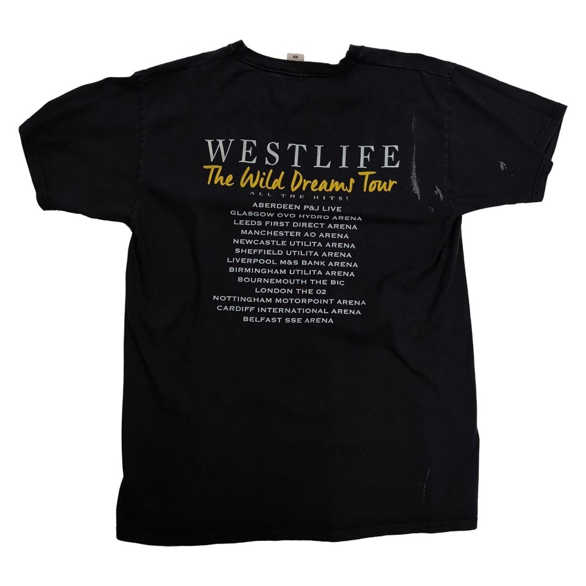 Westlife The Wild Dreams Tour T-Shirt M Black Double Sided Band Tee Flawed – product photo 2 | RewearableUK