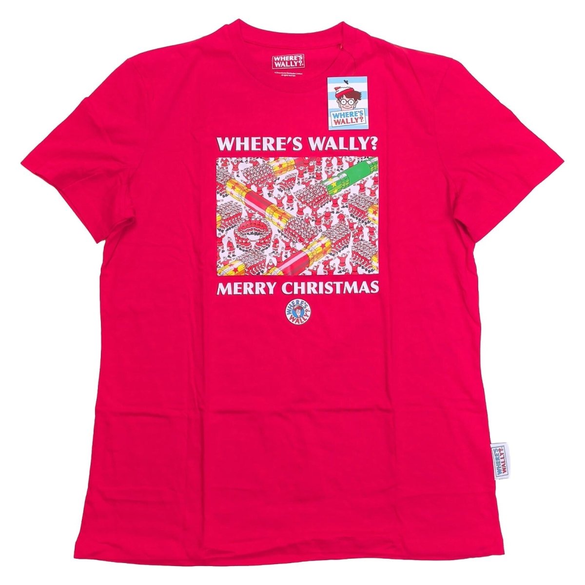 Where's Wally? Unisex T-Shirt large Red Merry Christmas Graphic – product photo 2 | RewearableUK