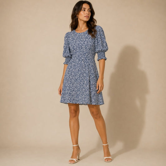 Whistles Blue White Floral Midi Dress UK 10 Summer by Whistles – DRESSING | RewearableUK