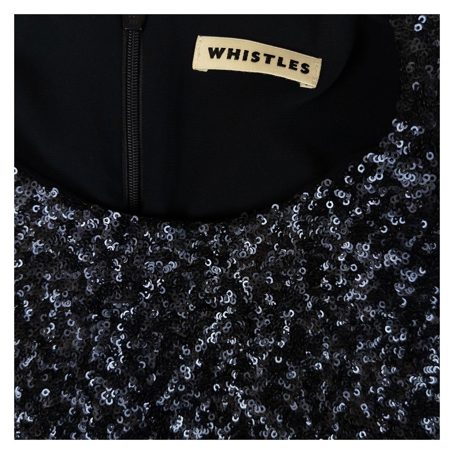 Whistles Sequin Jacket UK 6 XS Navy Blue Black Embellished Evening Blazer by Whistles – | RewearableUK