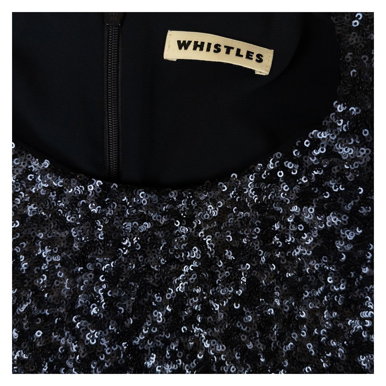 Whistles Sequin Jacket UK 6 XS Navy Blue Black Embellished Evening Blazer by Whistles – | RewearableUK
