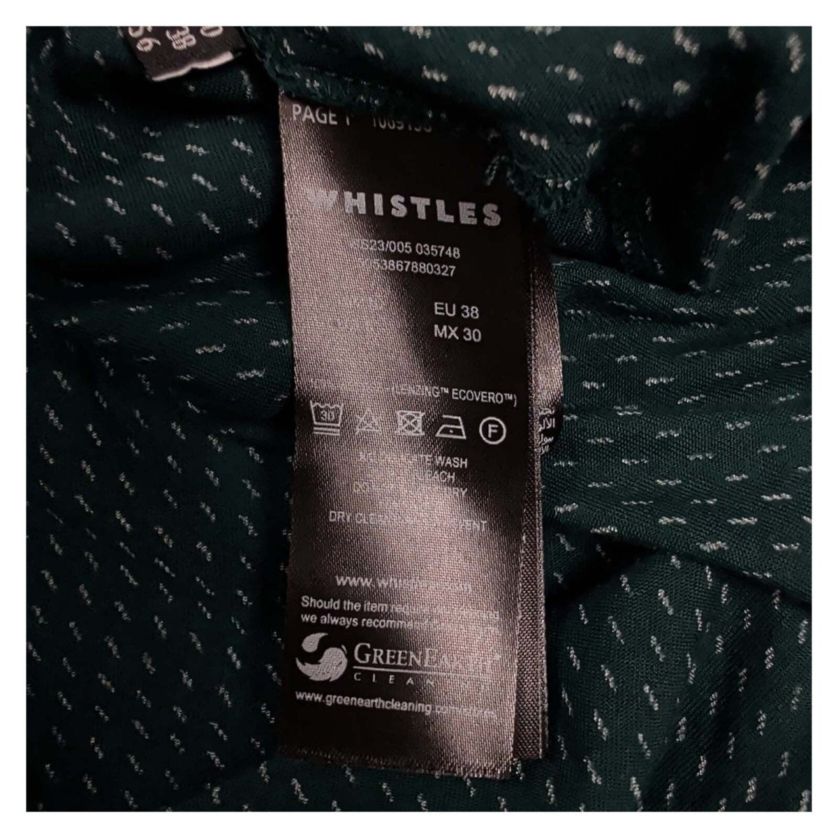 Whistles Vertical Dash Trapeze Midi Dress UK 10 Green Long Sleeve Tiered – product photo 5 | RewearableUK