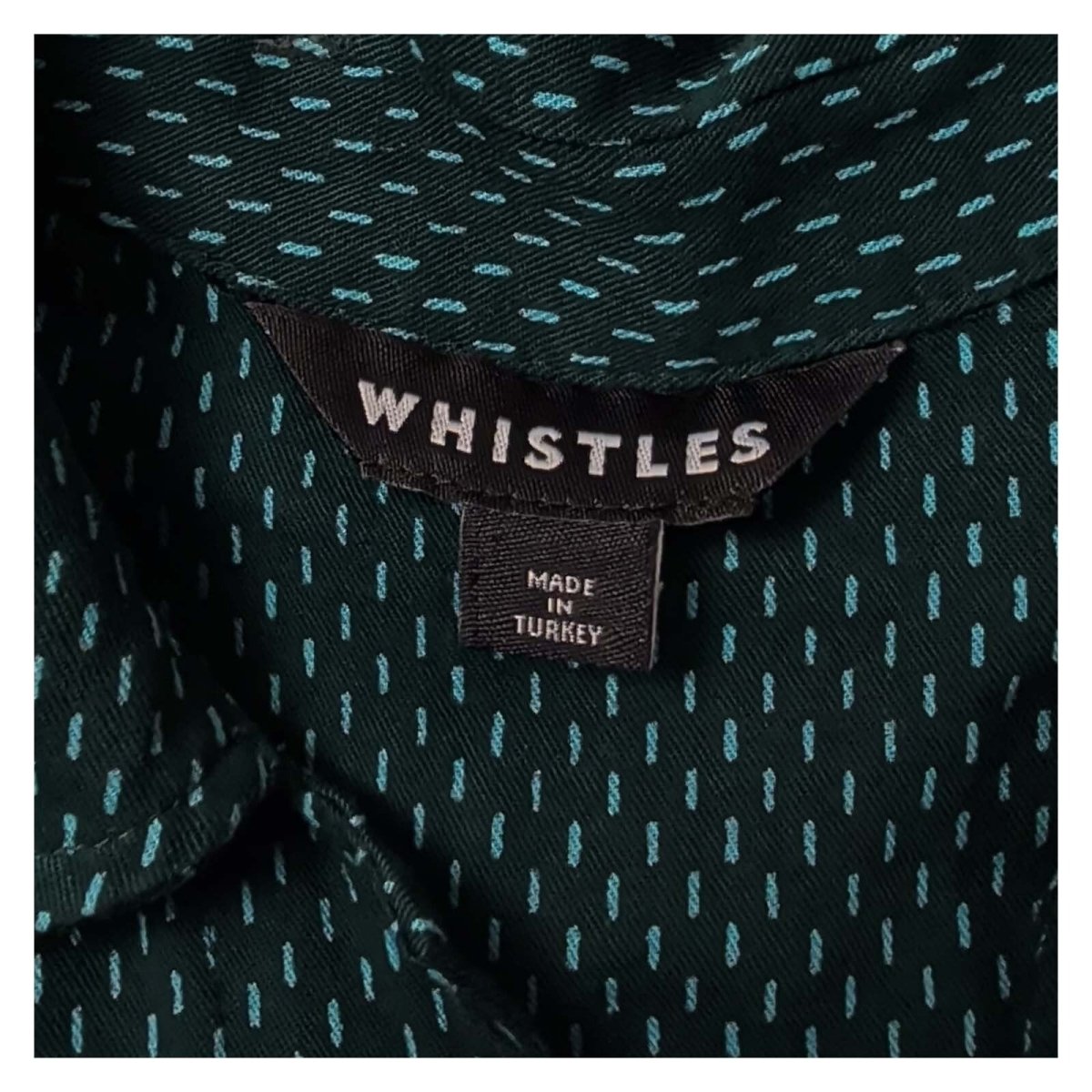 Whistles Vertical Dash Trapeze Midi Dress UK 10 Green Long Sleeve Tiered – product photo 3 | RewearableUK