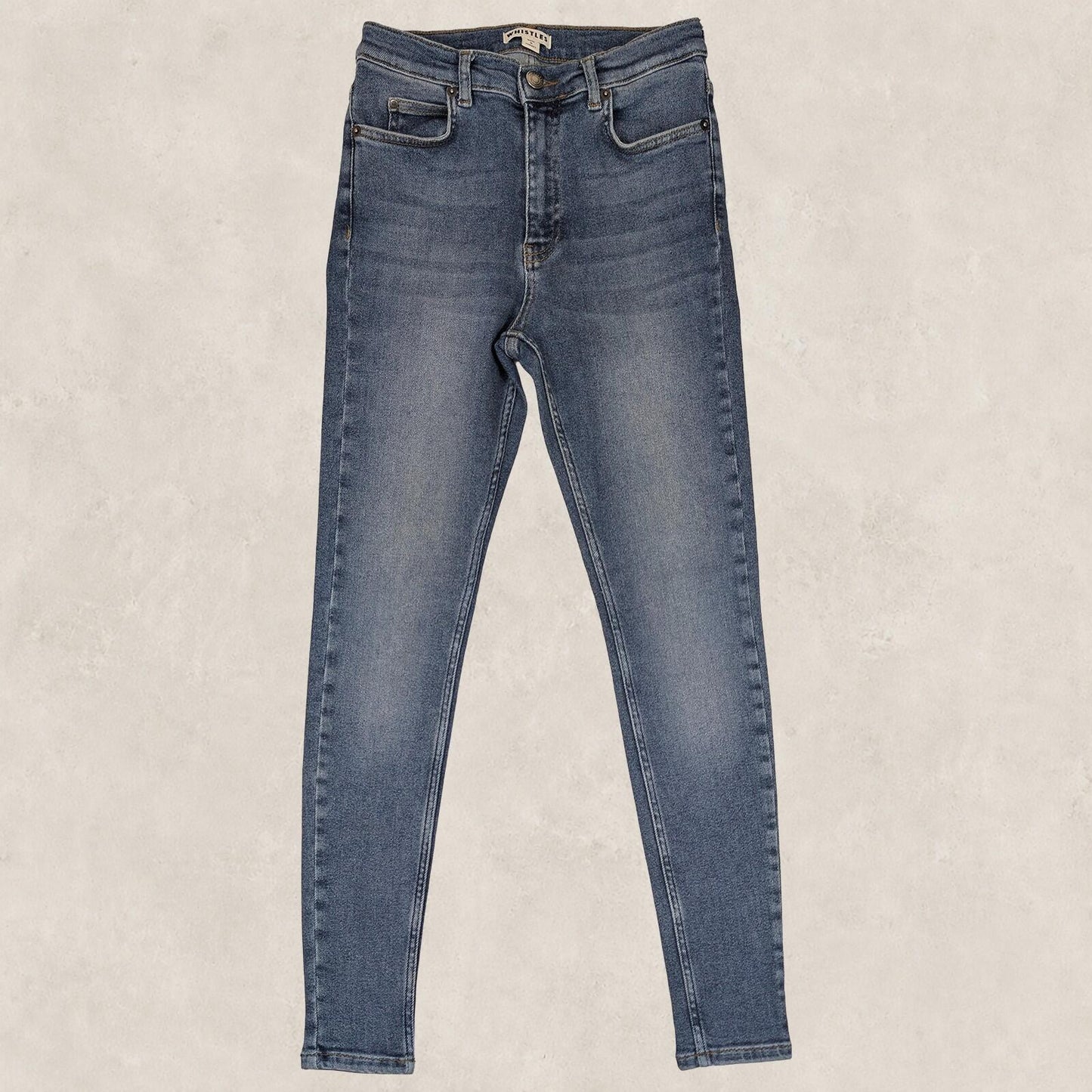 whistles womens blue denim jeans slim fit straight leg size 27 by Whistles – JEANS | RewearableUK