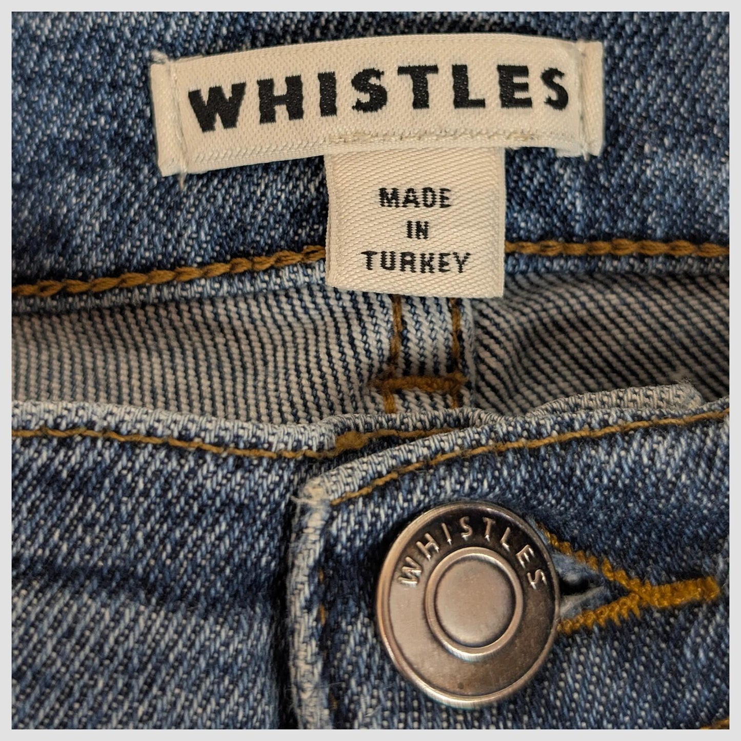 whistles womens blue denim jeans slim fit straight leg size 27 by Whistles – JEANS | RewearableUK