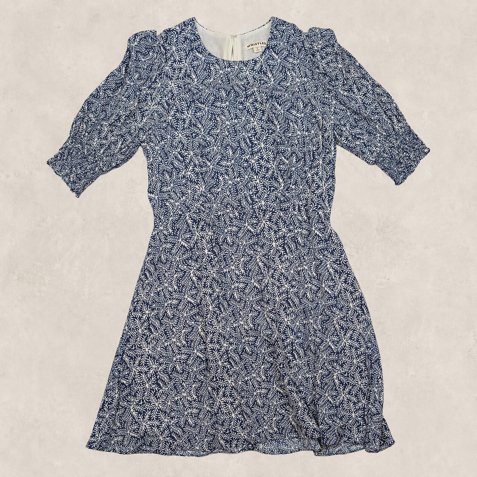 Whistles Womens Blue White Floral Print Midi Dress UK 10 Elegant Summer by Whistles – | RewearableUK