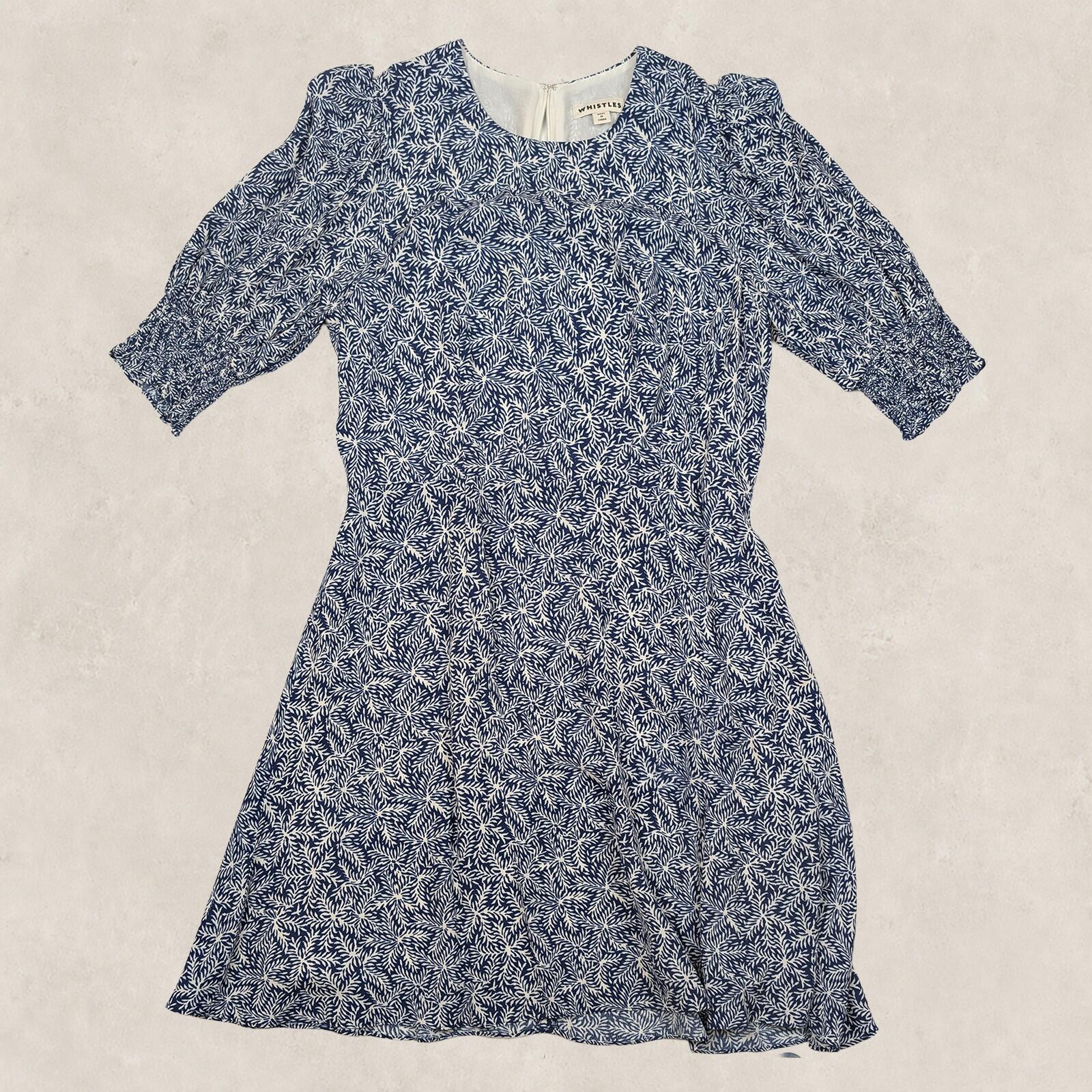 Whistles Womens Blue White Floral Print Midi Dress UK 10 Elegant Summer by Whistles – | RewearableUK