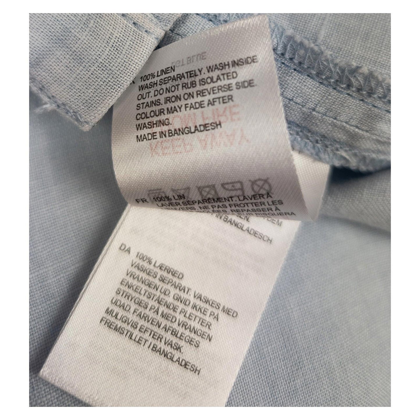 White Stuff 100% Linen Shirt Size UK 10 Light Blue Grandad Collar Pocket Blouse by White Stuff – | RewearableUK