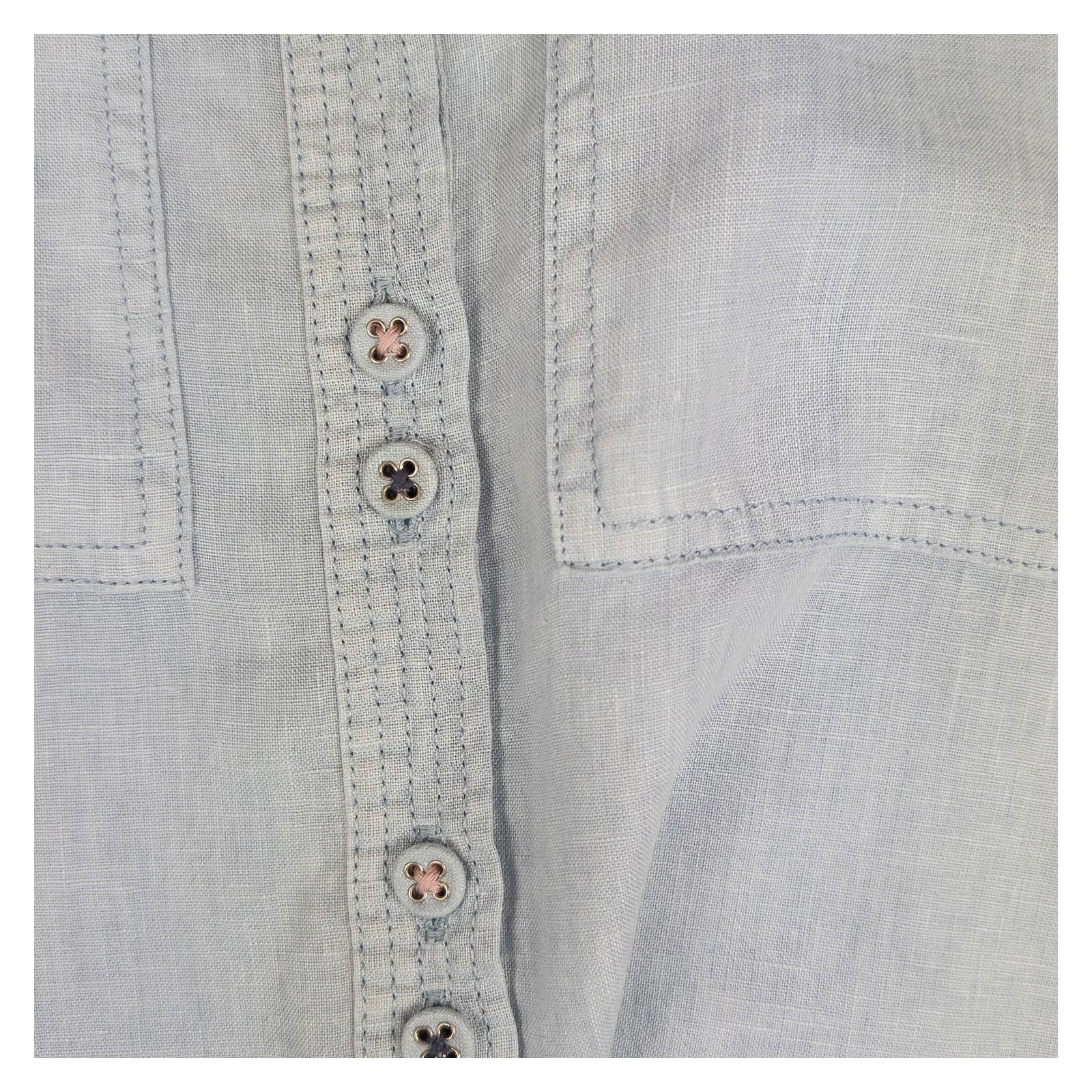 White Stuff 100% Linen Shirt Size UK 10 Light Blue Grandad Collar Pocket Blouse by White Stuff – | RewearableUK