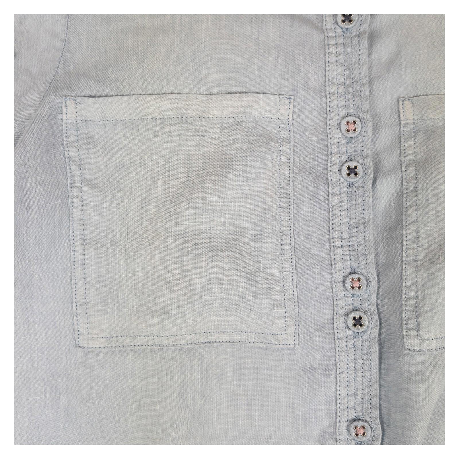 White Stuff 100% Linen Shirt Size UK 10 Light Blue Grandad Collar Pocket Blouse by White Stuff – | RewearableUK