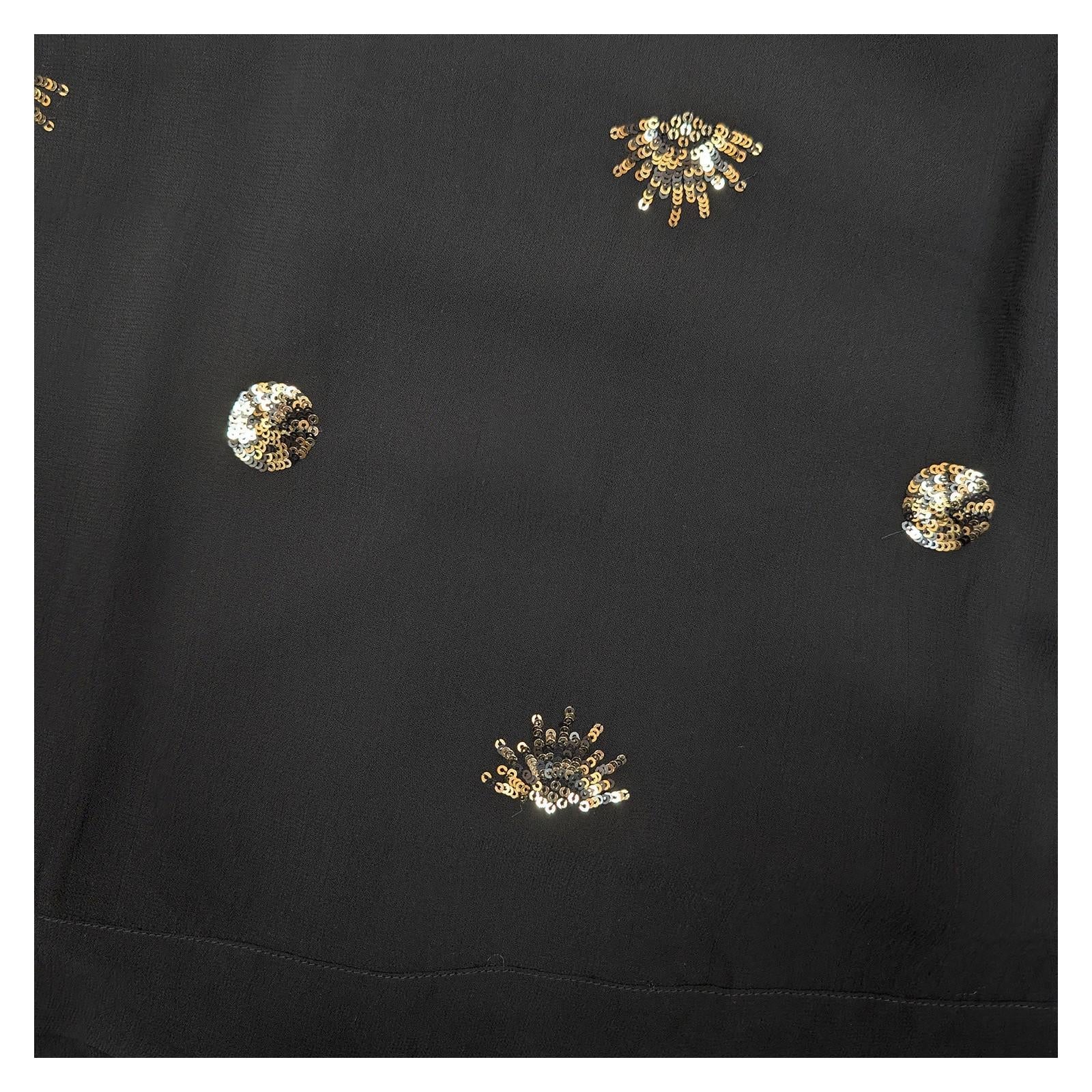 White Stuff Astrid Sequin Top UK 14 Black Gold Sparkle V - Neck Viscose Blouse BNW by White Stuff – | RewearableUK