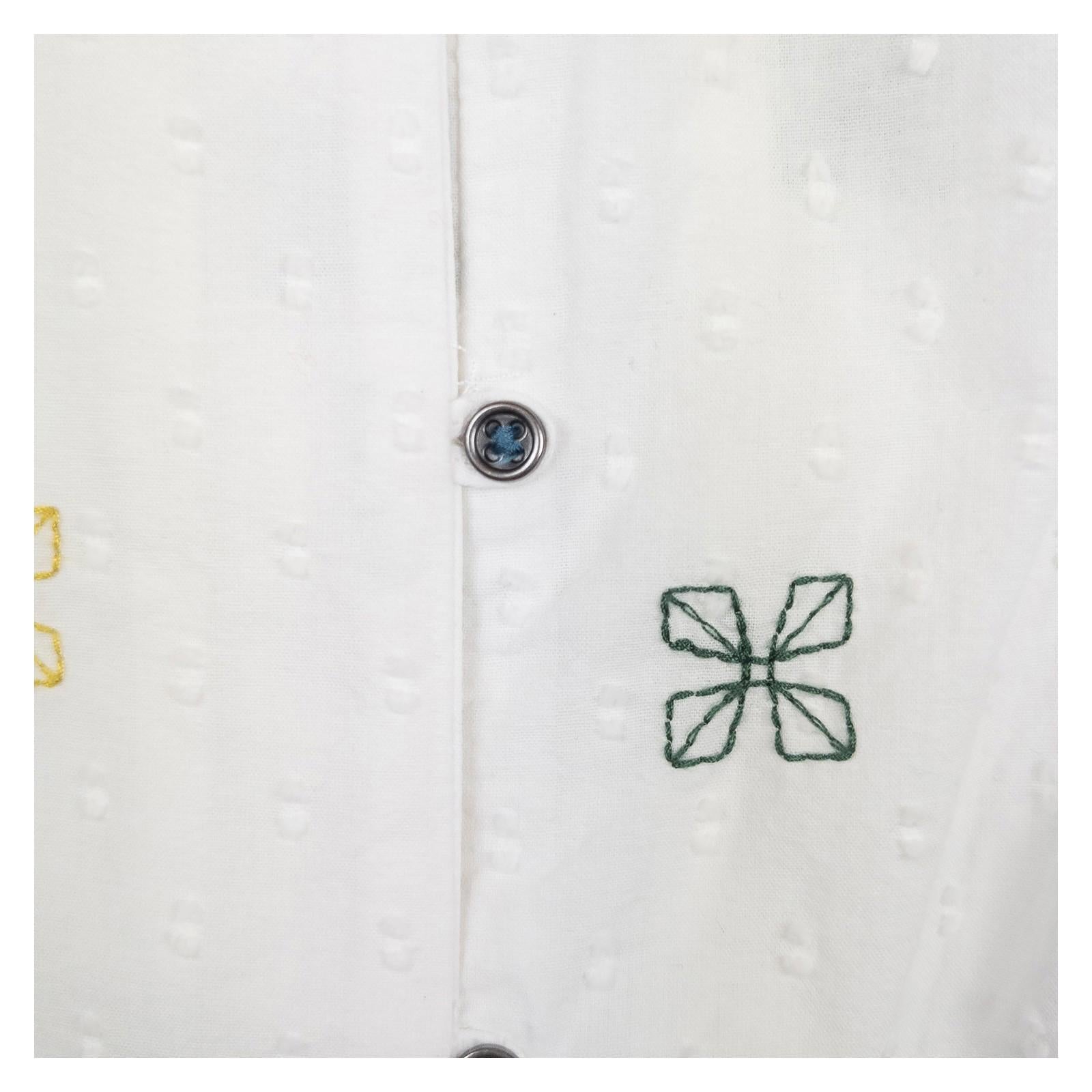 White Stuff Blouse Top UK 10 Ivory Organic Cotton Embroidered Dobby 3/4 Sleeve by White – | RewearableUK