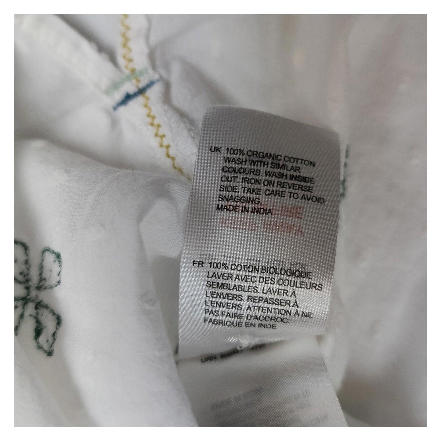 White Stuff Blouse Top UK 10 Ivory Organic Cotton Embroidered Dobby 3/4 Sleeve by White – | RewearableUK