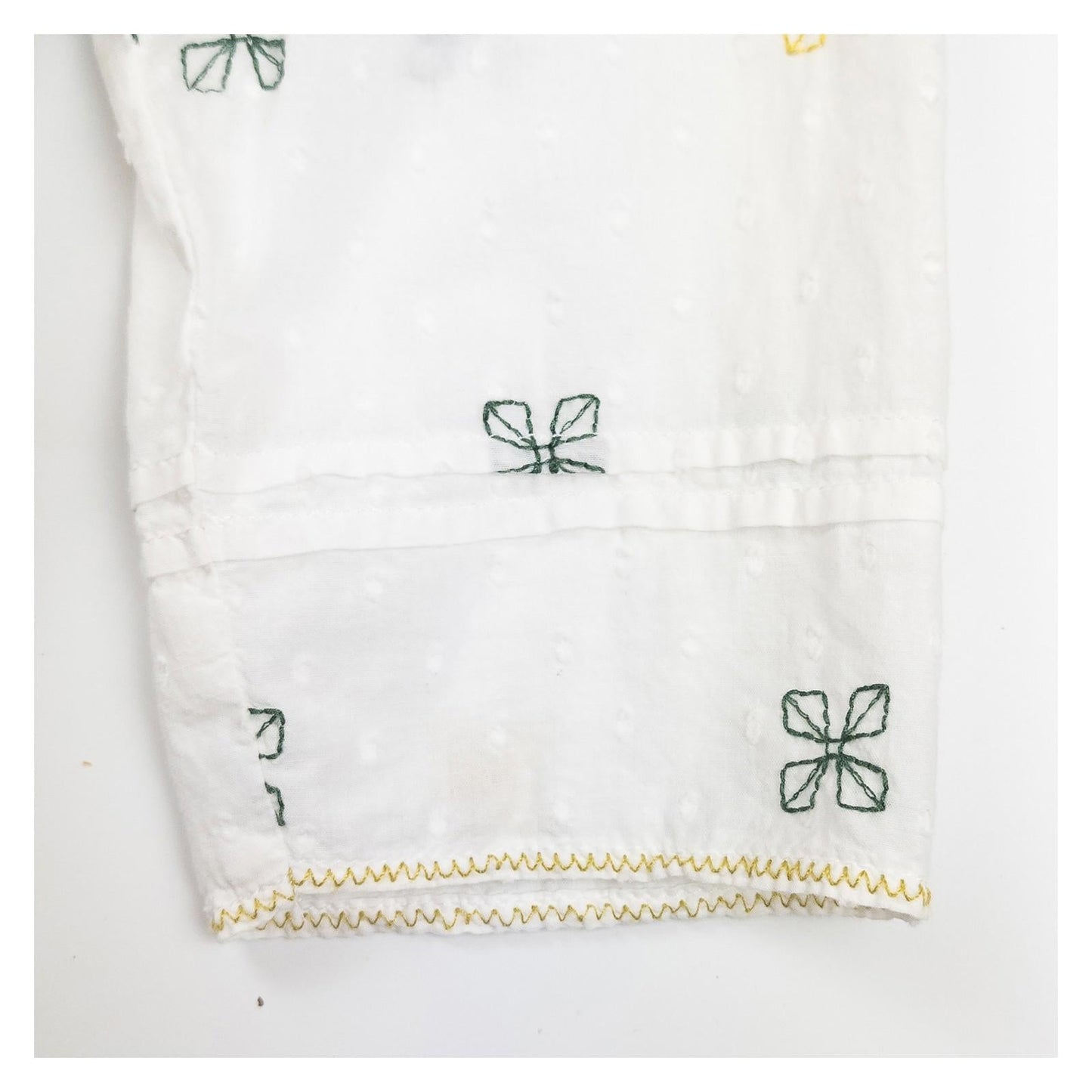 White Stuff Blouse Top UK 10 Ivory Organic Cotton Embroidered Dobby 3/4 Sleeve by White – | RewearableUK