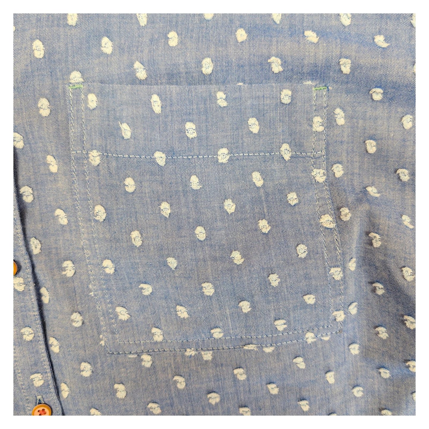 White Stuff Blue Polka Dot Shirt Size UK 12 Organic Cotton Short Sleeve Pocket T by White – | RewearableUK