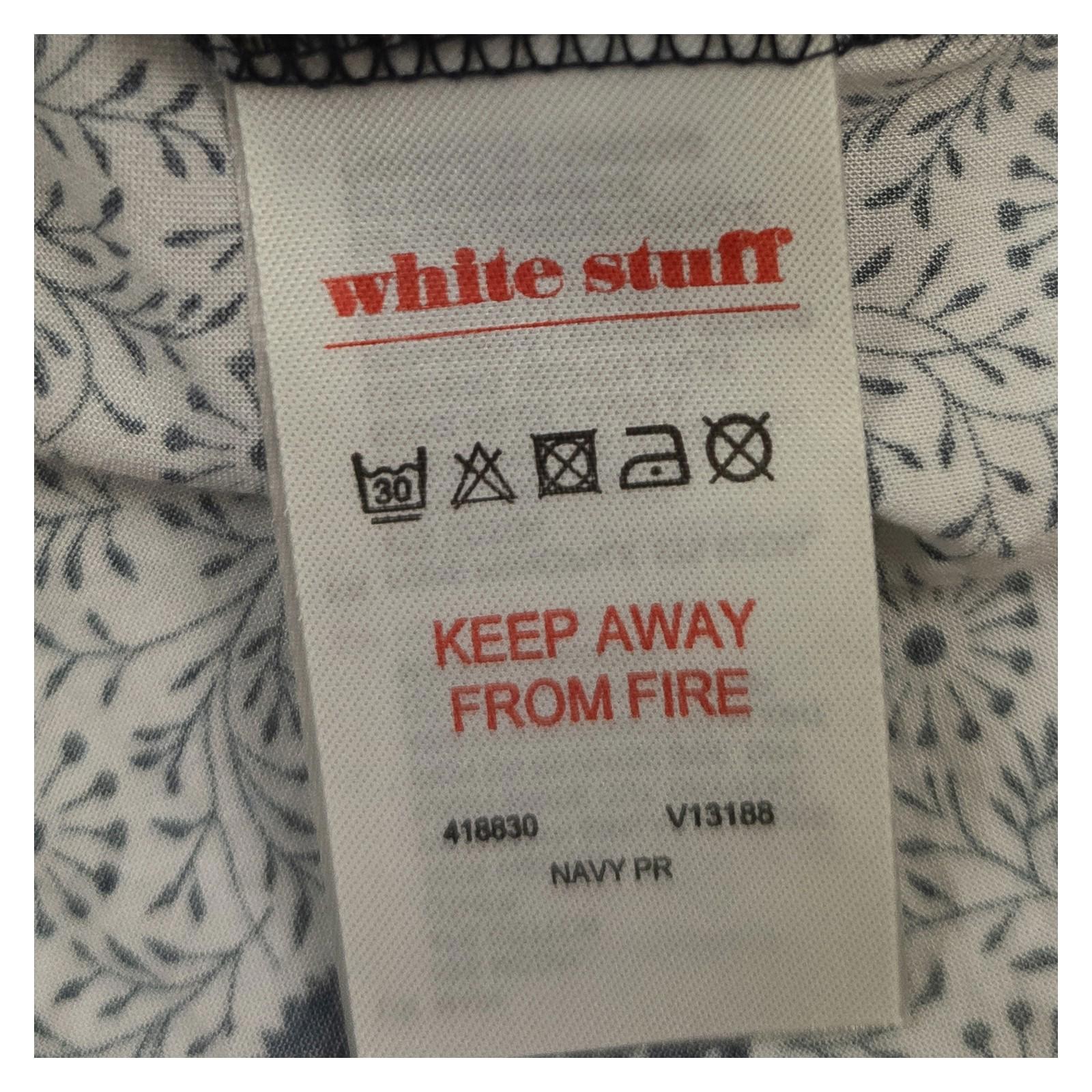 White Stuff Tunic Top UK 16 Navy Blue Floral Print Cotton Modal 3/4 Sleeve by White Stuff – | RewearableUK