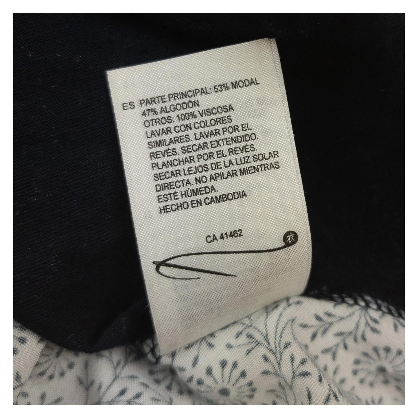 White Stuff Tunic Top UK 16 Navy Blue Floral Print Cotton Modal 3/4 Sleeve by White Stuff – | RewearableUK