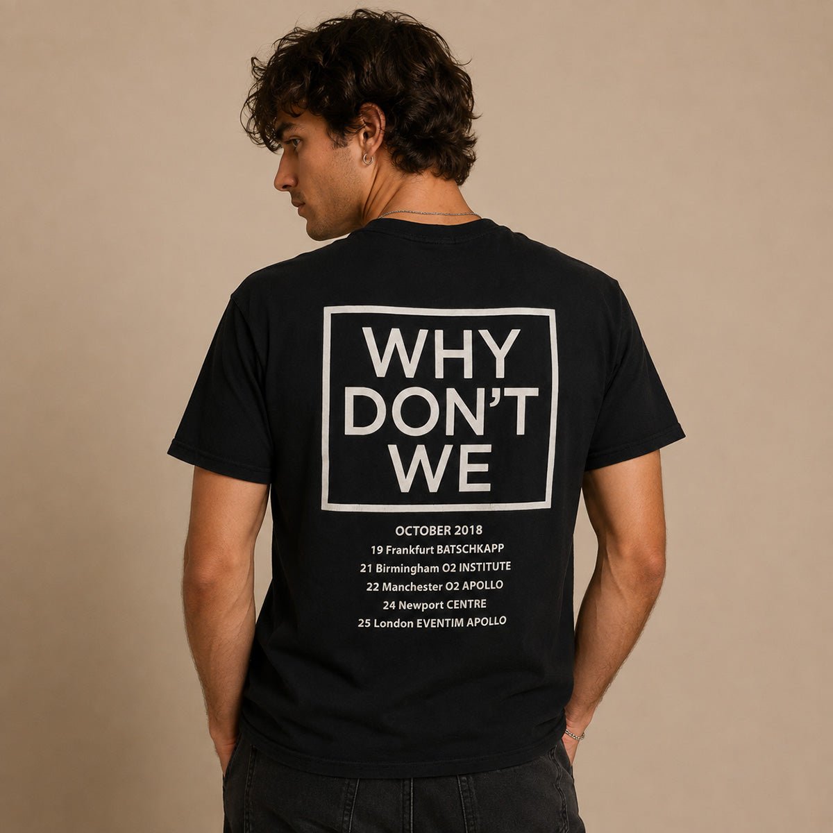 Why Don't We 8 Letters 2018 Tour T-Shirt S Black Double-Sided – Music T-Shirt product photo 2 | RewearableUK